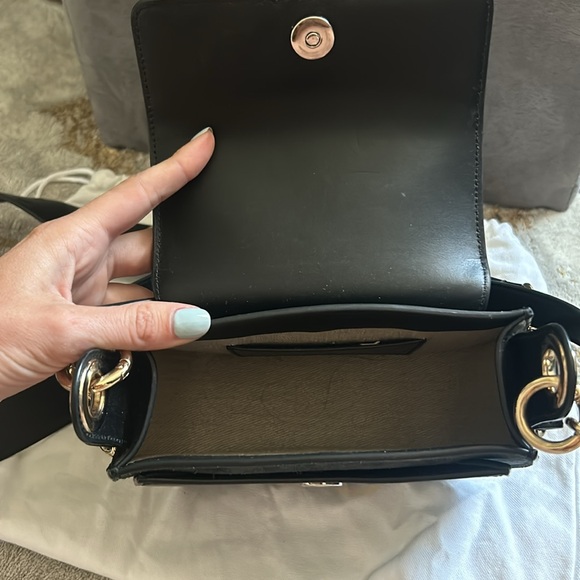 CHLOE SMALL TESS BAG IN SHINY & SUEDE LEATHER - Picture 9 of 15